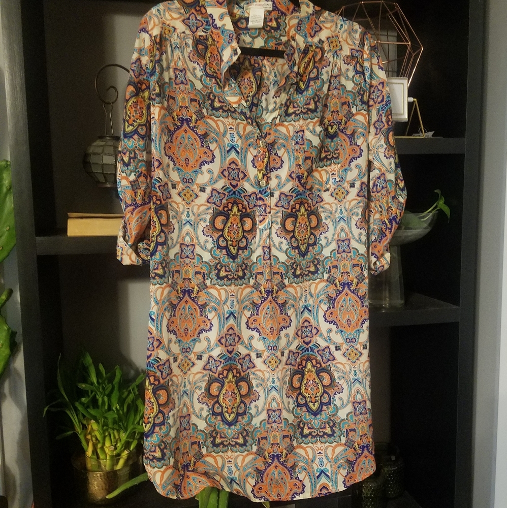 Agaci paisley shirtdress size large